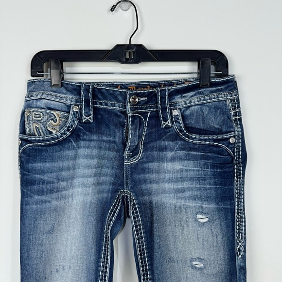 Rock Revival Low Rise Boot Cut Denim Jeans Western Rodeo Country - Picture 3 of 8